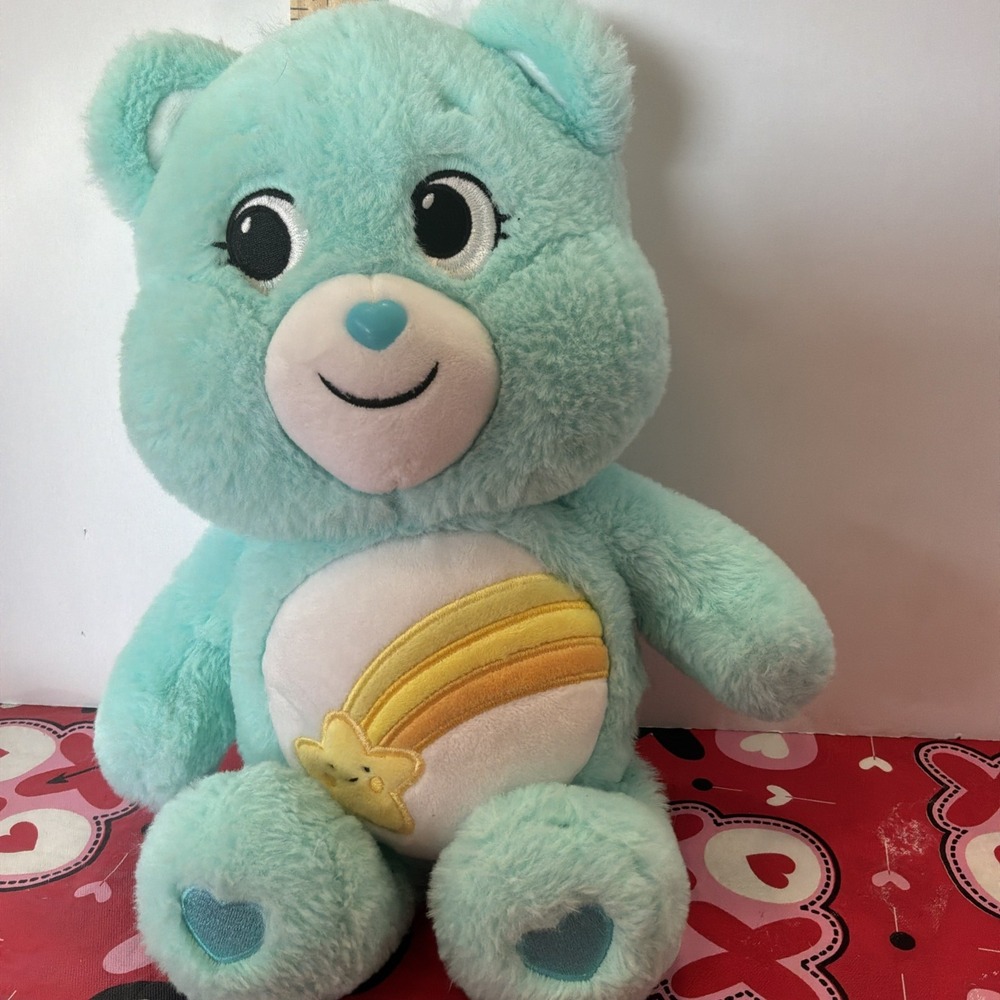 2020 Care‎ Bears Soft Cuddly 14" Stuffed Animal Wish Bear  Plush